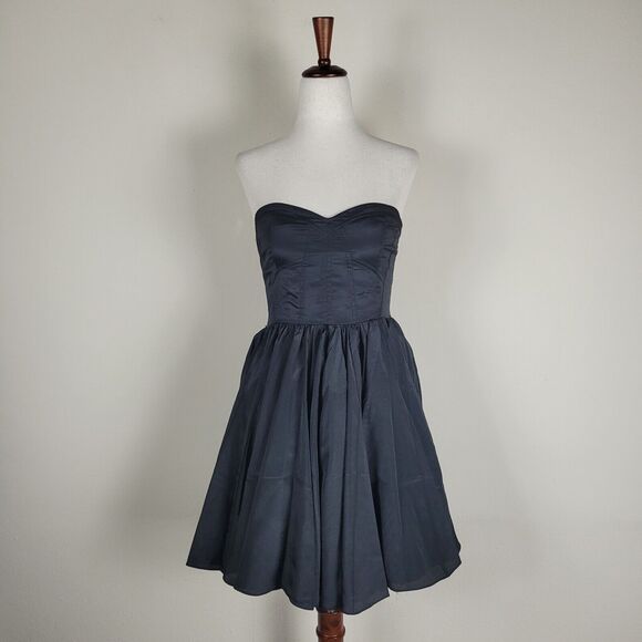 Arden B Dresses & Skirts - Vintage Arden B Dress XS Black Sweetheart Ruffles Party 90s Mini Short Strapless